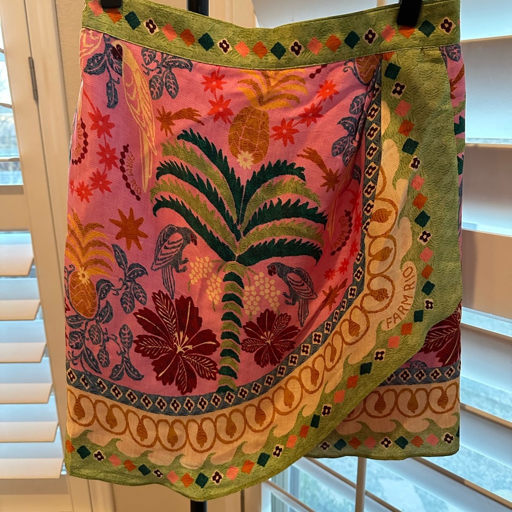 Farm Rio Double Scarves Mini Skirt